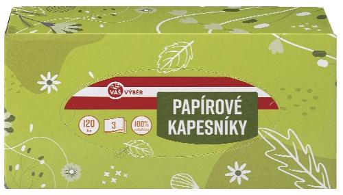 VÁŠ VÝBĚR Papírové kapesníky, 120 KS