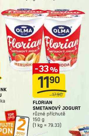 Florian jogurt Smetanový Jogurt 150g