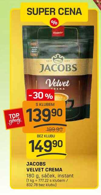 JACOBS VELVET CREMA 180 g