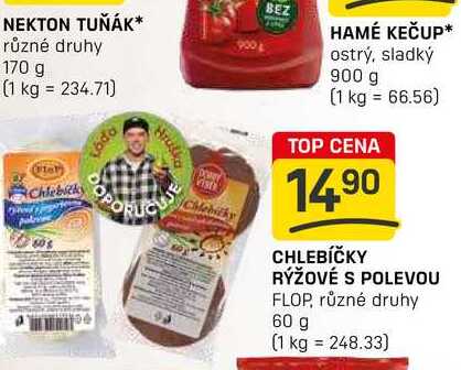 CHLEBÍČKY RÝŽOVÉ S POLEVOU FLOP, různé druhy 60 g