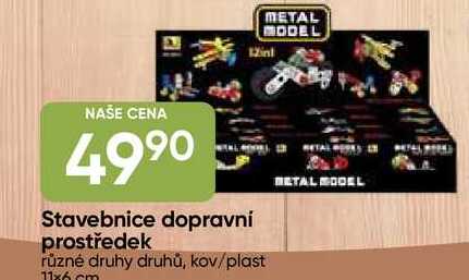 Stavebnice dopravní prostředek různé druhy druhů, kov/plast 11x6 cm 