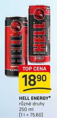 HELL ENERGY různé druhy 250 ml 
