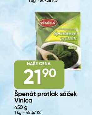 VINICA Špenát protlak sáček 450 g 