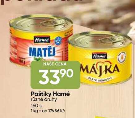 Hamé paštiky 160g, vybrané druhy