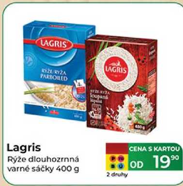 Lagris Rýže dlouhozrnná varné sáčky 400 g 