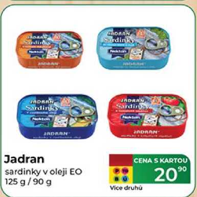 Jadran sardinky v oleji EO 125 g/90 g  