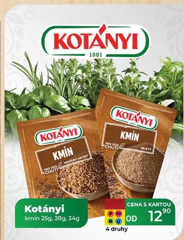 Kotányi kmín 25g, 28g, 34g