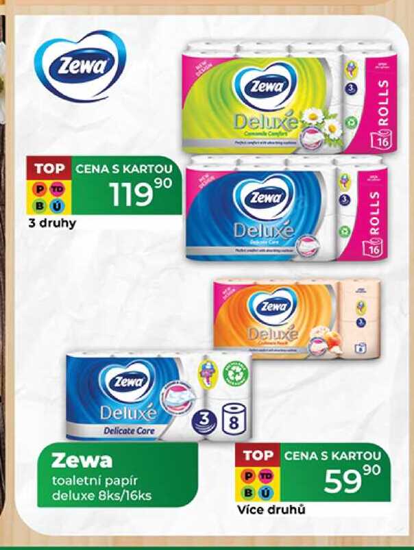 Zewa toaletní papír deluxe 8ks/16ks  