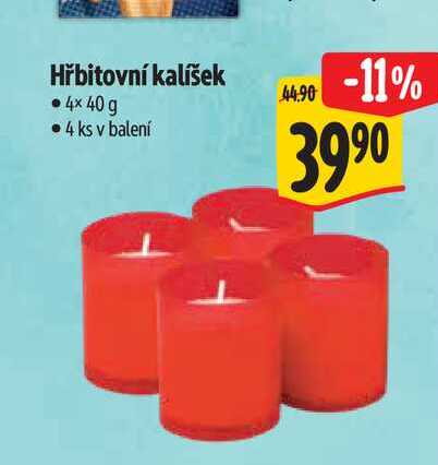 Hřbitovní kalíšek  4x40 g 