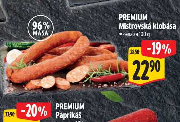   PREMIUM Mistrovská klobása 100 g