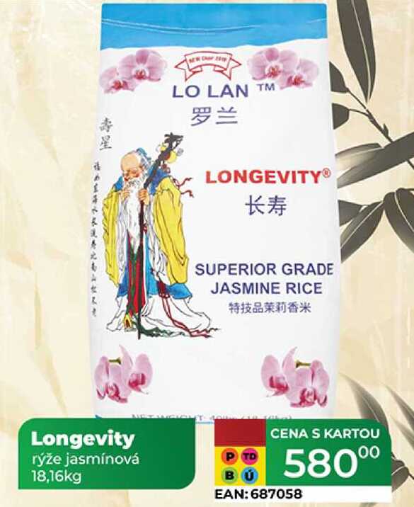 Longevity rýže jasmínová 18,16kg 