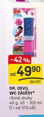 DR. DEVIL WC ZÁVĚSY různé druhy 40 g