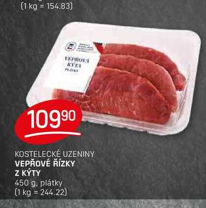VEPŘOVÉ ŘÍZKY Z KÝTY 450 g. plátky 