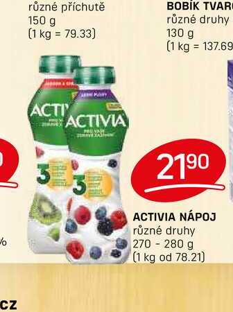 ACTIVIA NÁPOJ různé druhy 270-280 g