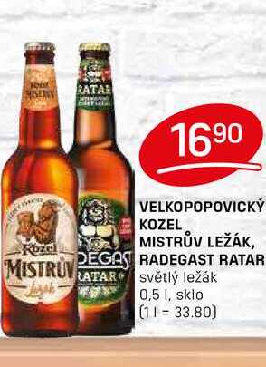 VELKOPOPOVICKÝ KOZEL MISTRŮV LEŽÁK, DEGAS RADEGAST RATAR MISTRUVATAR světlý ležák 0,5l
