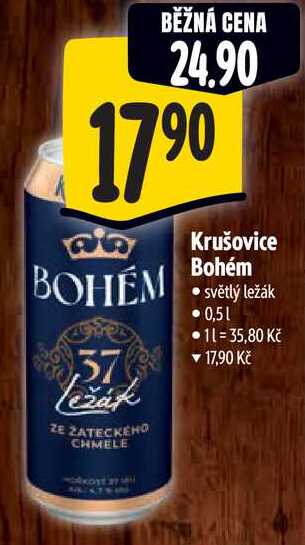 Krušovice Bohém, 0,5 l