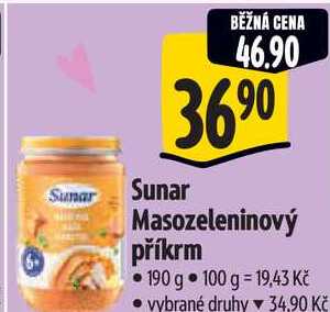 Sunar Masozeleninový příkrm, 190 g 