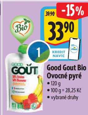 Good Gout Bio Ovocné pyré, 120 g