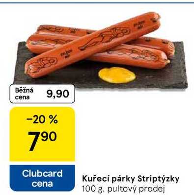 Kuřecí párky Striptýzky, 100 g 