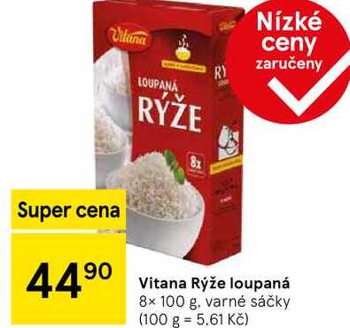Vitana Rýže loupaná, 8x 100 g, varné sáčky  