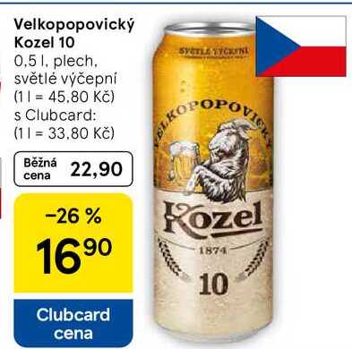 Velkopopovický Kozel 10, 0,5 l