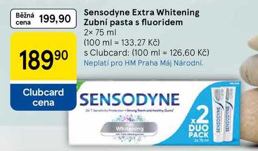 Sensodyne Extra Whitening Zubní pasta s fluoridem, 2x 75 ml 