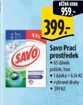 Savo Prací prostředek, 65 dávek 