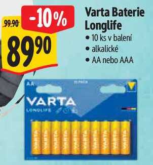 Varta Baterie Longlife, 10 ks 