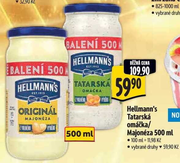 Hellmann's Tatarská omáčka/Majonéza, 500 ml 