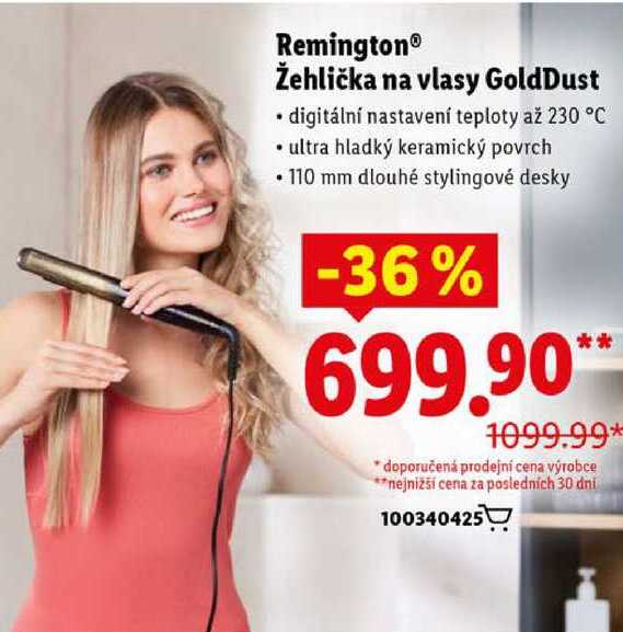 Remington Žehlička na vlasy GoldDust 