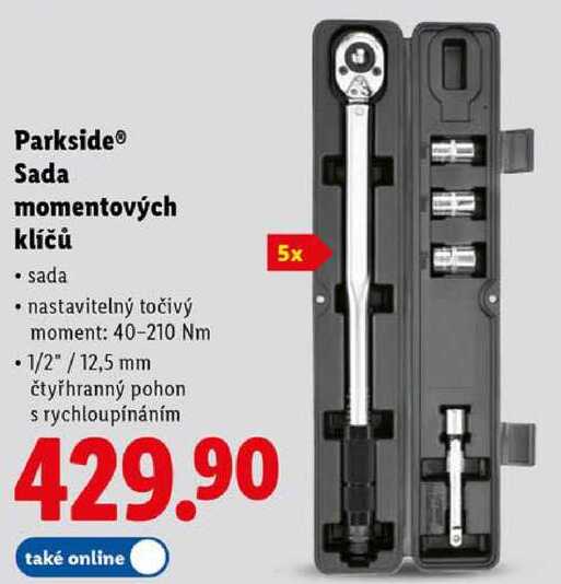 Parkside Sada momentových klíčů 