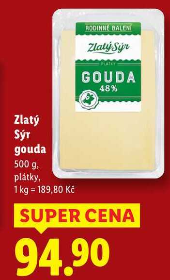 Zlatý Sýr gouda, 500 g