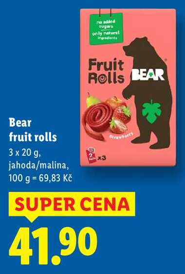 Bear fruit rolls, 3x 20 g
