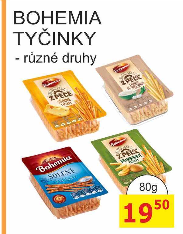 Bohemia Tyčinky 80g, různé druhy