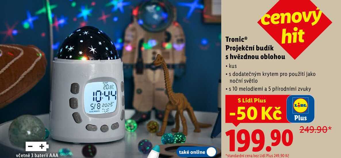 Tronic Projekční budík s hvězdnou oblohou 