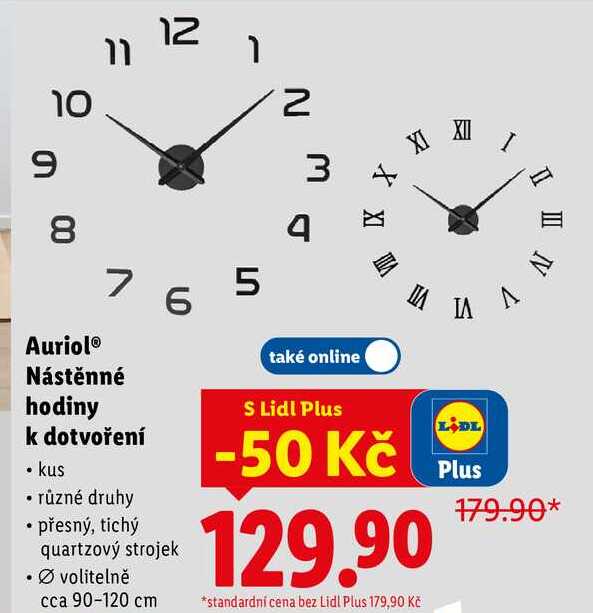 Auriol Nástěnné hodiny k dotvoření 