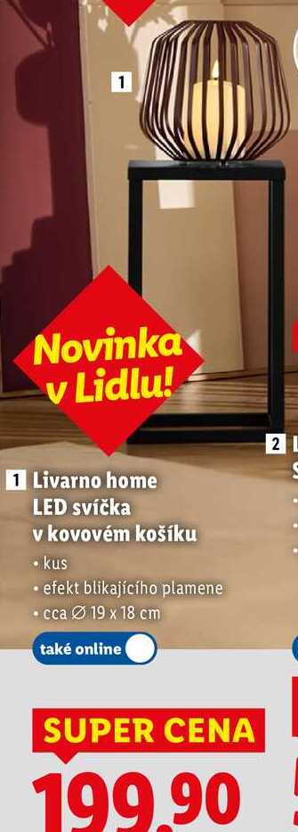 Livarno home LED svíčka v kovovém košíku 