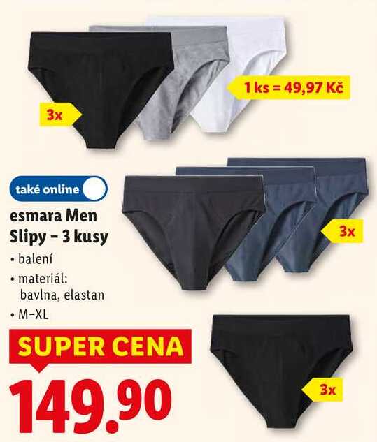 esmara Men Slipy - 3 kusy 