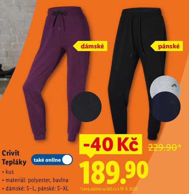 Crivit Tepláky 