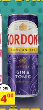 GORDON LONDON DRY GIN & TONIC 0,25l míchaný drink, plech