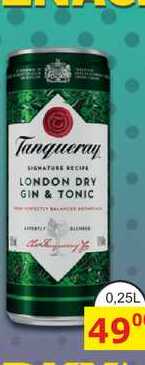Tanqueray LONDON DRY GIN & TONIC 0,25l míchaný drink, plech