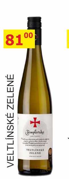 TEMPLÁŘSKÉ SKLEPY 0,75L VELTLÍNSKÉ ZELENÉ 
