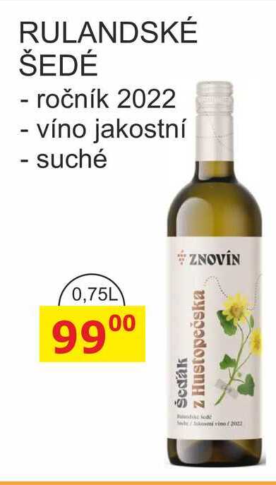 ZNOVÍN ZNOJMO RULANDSKÉ ŠEDÉ suché 0,75L 