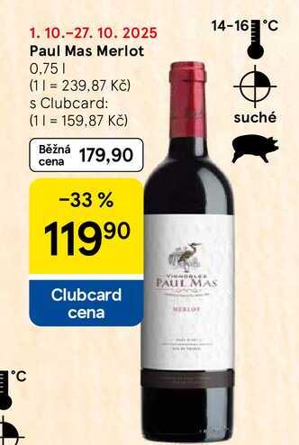 Paul Mas Merlot, 0,75 l