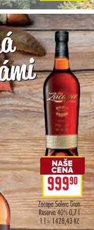 Zecopa Solera Gran Reserva 40% 0,7l