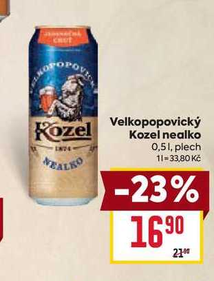 Velkopopovický Kozel nealko 0,51, plech 