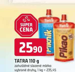 TATRA 110 g Piknik Pikao zahuštěné slazené mléko vybrané druhy