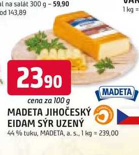 MADETA JIHOČESKÝ EIDAM SÝR UZENÝ 100g