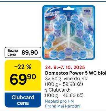 Domestos Power 5 WC blok, 3x 50 g, více druhů 