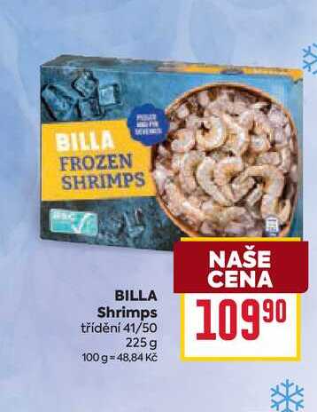 BILLA Shrimps třídění 41/50 225 g